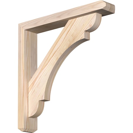 Ekena Millwork Olympic Craftsman Smooth Bracket w/ Offset Brace, Douglas Fir, 3 1/2"W x 20"D x 20"H BKT0402X20X20OLY04SDF